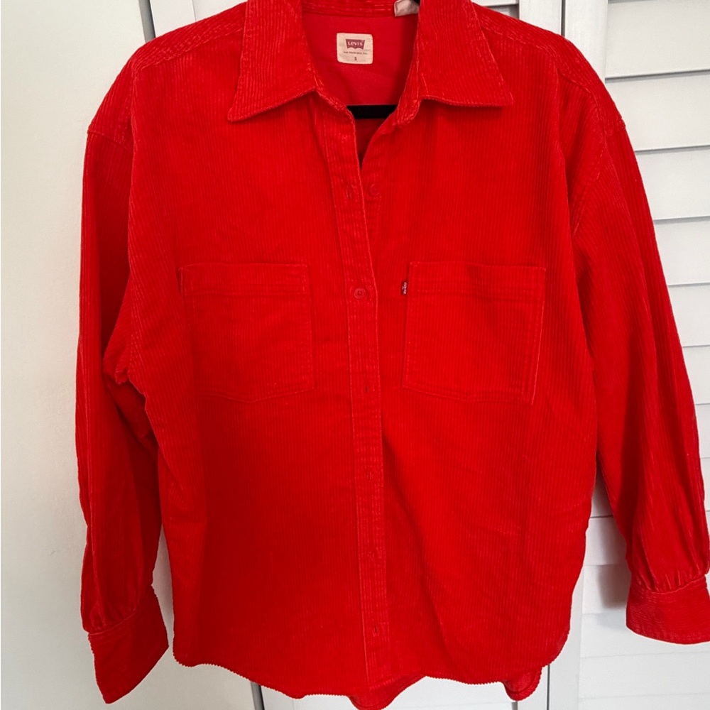 Levi's Orange Corduroy Button-Down Shirt/Jacket